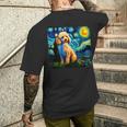 トイプードル 面白いtシャツ 犬 ゴッホ 星月夜 かわいい メンズ 子供 おもしろ 服 グッズ ネタ メンズTシャツ バックプリント 彼への贈り物