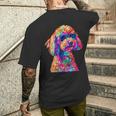 トイプードル愛好家デザイン ポップアート 面白いトイプードル 犬 メンズTシャツ バックプリント 彼への贈り物