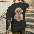 トイプードル犬、品種、ミニプードル子犬 メンズTシャツ バックプリント 彼への贈り物