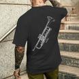 トランペット奏者のためのレトロなトランペットスケッチ メンズTシャツ バックプリント 彼への贈り物