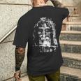 トリノのシュラウド イエス・キリストの顔 メンズTシャツ バックプリント 彼への贈り物
