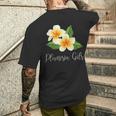 トロピカルプルメリアフランジパニー メンズTシャツ バックプリント 彼への贈り物