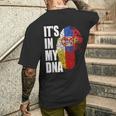 ドイツとセルビアのdna遺産フラグ メンズTシャツ バックプリント 彼への贈り物