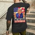 ドナルド・トランプ 中指 バイデン ハリス アメリカ 共和党員 メンズTシャツ バックプリント 彼への贈り物