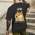 ドージコインdogecoin Hodl 月へ月にto The Moon 暗号通貨doge Memeドージミーム メンズTシャツ バックプリント 彼への贈り物