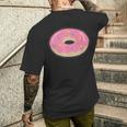 ドーナツレッドアイシングコミックグラフィック メンズ レディース 子供用 メンズTシャツ バックプリント 彼への贈り物