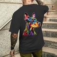 ドーベルマン ドッグ カラフル ポップアート 犬 誇り ドーベルマン メンズTシャツ バックプリント 彼への贈り物