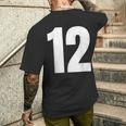 ナンバー12 シャツ。十二 メンズTシャツ バックプリント 彼への贈り物