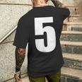 ナンバーファイブ 数字 5 プレーン 白 数字 メンズTシャツ バックプリント 彼への贈り物