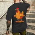 ニワトリとオンドリの胸のコスチューム メンズTシャツ バックプリント 彼への贈り物