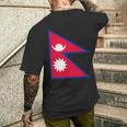 ネパール国旗 メンズTシャツ バックプリント 彼への贈り物