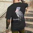 ハシビロコウ（写真 切り抜き）大きな 青い鳥 グッズ メンズTシャツ バックプリント 彼への贈り物