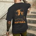 ハバナ キューバ レトロ キューバ プライド ヴィンテージ 70 年代 80 年代のスタイル メンズTシャツ バックプリント 彼への贈り物
