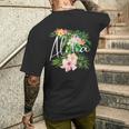 ハワイアンハイビスカスの花 アロハ メンズTシャツ バックプリント 彼への贈り物