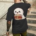 ハンバーガーとかわいいおばけ メンズTシャツ バックプリント 彼への贈り物