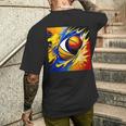 バスケットボール チーム スポーツ カラフル ボール バスケットボール愛好家 メンズTシャツ バックプリント 彼への贈り物