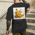 バナナの波はよく滑る メンズTシャツ バックプリント 彼への贈り物