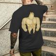 バフ 柴犬 面白い ボディービルダー 犬 ダンク ミーム メンズTシャツ バックプリント 彼への贈り物