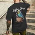 ヒップスター セキセイインコ コーヒー セキセイインコ メンズTシャツ バックプリント 彼への贈り物