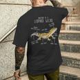 ヒョウゲッコの解剖学、面白いペット爬虫類トカゲ好き。 メンズTシャツ バックプリント 彼への贈り物