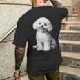 ビションフリーゼ 犬 モチーフ ペット イラスト ビションフリーゼ メンズTシャツ バックプリント 彼への贈り物