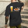 ビールとやきとりとねこ ビール 焼き鳥 猫 メンズTシャツ バックプリント 彼への贈り物