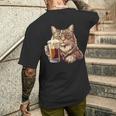ビールジョッキ かわいい猫 メンズTシャツ バックプリント 彼への贈り物