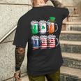 ビール聖パトリックデー メンズ アイルランドのアメリカ国旗 ドリンクマグ メンズTシャツ バックプリント 彼への贈り物