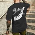 ピアノの鍵盤・音符・楽器ピアノ メンズTシャツ バックプリント 彼への贈り物