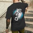 ピストンパワー 車愛好家のためのダイナミックエンジンデザイン メンズTシャツ バックプリント 彼への贈り物