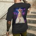 ファティマの聖母、聖母マリア、聖母、聖マリア メンズTシャツ バックプリント 彼への贈り物