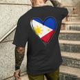 フィリピン独立記念日 I Love Philippines 国旗 ハート メンズTシャツ バックプリント 彼への贈り物