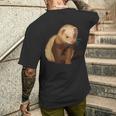 フェレットオーナーペットフェレット メンズTシャツ バックプリント 彼への贈り物