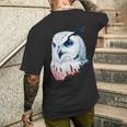 フクロウの傑作 雪フクロウ 鳥アート 動物 雪フクロウ メンズTシャツ バックプリント 彼への贈り物