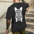 フレンチブルドッグ お父さん Happy 父の日 フレンチギフト メンズTシャツ バックプリント 彼への贈り物