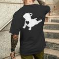 フレンチブルドッグ ヨガポーズシャツ 愛のハートフレンチギフト付き メンズTシャツ バックプリント 彼への贈り物