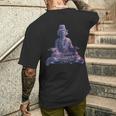 ブッダ Dj 瞑想 ダンス クラブ ハウス ターンテーブル Dj ブッダ メンズTシャツ バックプリント 彼への贈り物