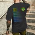 ブラジル サッカーファン ジャージ ブラジル国旗 フットボール愛好家 メンズTシャツ バックプリント 彼への贈り物
