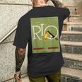 ブラジルオオハシ航空ヴィンテージ旅行ポスターリオデジャネイロ メンズTシャツ バックプリント 彼への贈り物