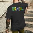 ブラジル国旗 ブラジリアンサッカーファン メンズ レディース ボーイズ ガールズ キッズ メンズTシャツ バックプリント 彼への贈り物