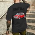 ブリティッシュクラシックカー レッド ミニスポーツカー メンズTシャツ バックプリント 彼への贈り物