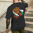 ブルガリア 国旗 パワーハンドフィスト ブルガリアルーツ ブルガリアプライド メンズTシャツ バックプリント 彼への贈り物