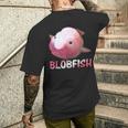 ブロブフィッシュ Blobfish 深海のおじさん 深海のアイドル ぷよぷよ おもしろい かわいい 魚 動物 きもかわ メンズTシャツ バックプリント 彼への贈り物
