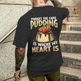プディングはどこに私の心はチョコレートプリンの恋人 メンズTシャツ バックプリント 彼への贈り物