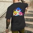 ベイビーシャーク・パパとママとサメなぞく・プレゼント・キッズ・メンズ・ウーマン家族系 メンズTシャツ バックプリント 彼への贈り物
