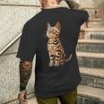 ベンガル猫 レオパード猫 レオパデット かわいいベンガル猫 メンズTシャツ バックプリント 彼への贈り物