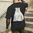 ホッキョクグマ サングラス 動物愛好家 動物飼育係 動物学者 メンズTシャツ バックプリント 彼への贈り物