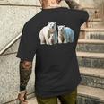 ホッキョクグマ。動物好き、シロクマの家族 メンズTシャツ バックプリント 彼への贈り物