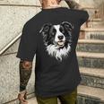 ボーダーコリー モチーフ 犬好き 子犬 かわいい ボーダーコリー メンズTシャツ バックプリント 彼への贈り物