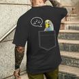 ポケットインコのセキセイインコ 面白くてかわいいセキセイインコ 鳥の飼い主 メンズTシャツ バックプリント 彼への贈り物